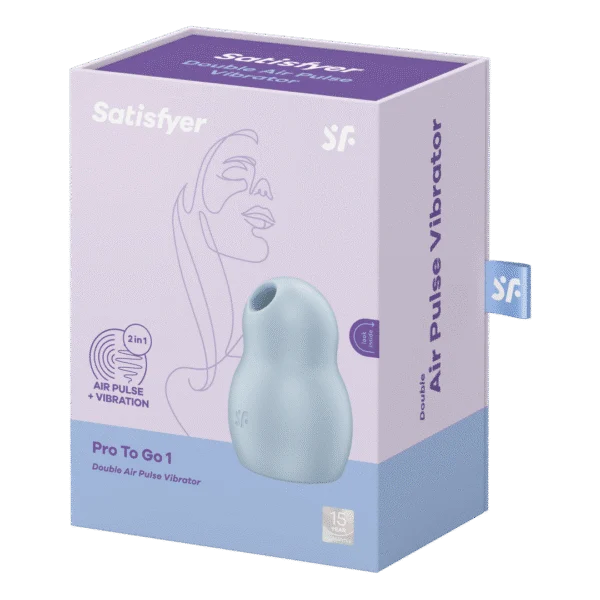 Wibrator Satisfyer z falami powietrza – podwójny wibrator – Pro to Go 1 – Double Air Pulse Vibrator – Azul Satisfyer