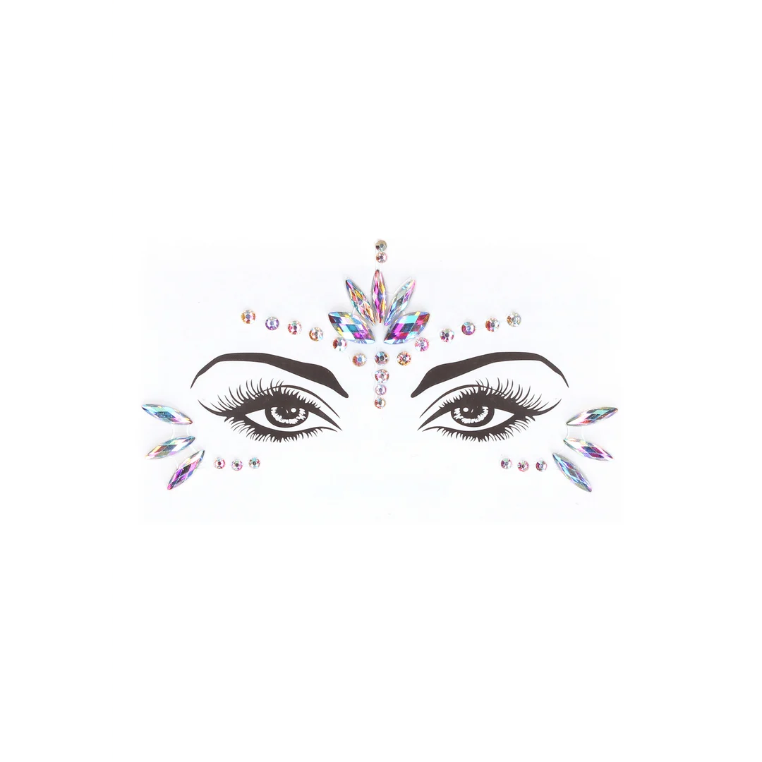 Zestaw składający się z 2 elementów: biustonosza i pasa do pończoch, z błyszczącą naklejką Eye Contact Bling – jeden rozmiar – wielokolorowy - obrazek 6
