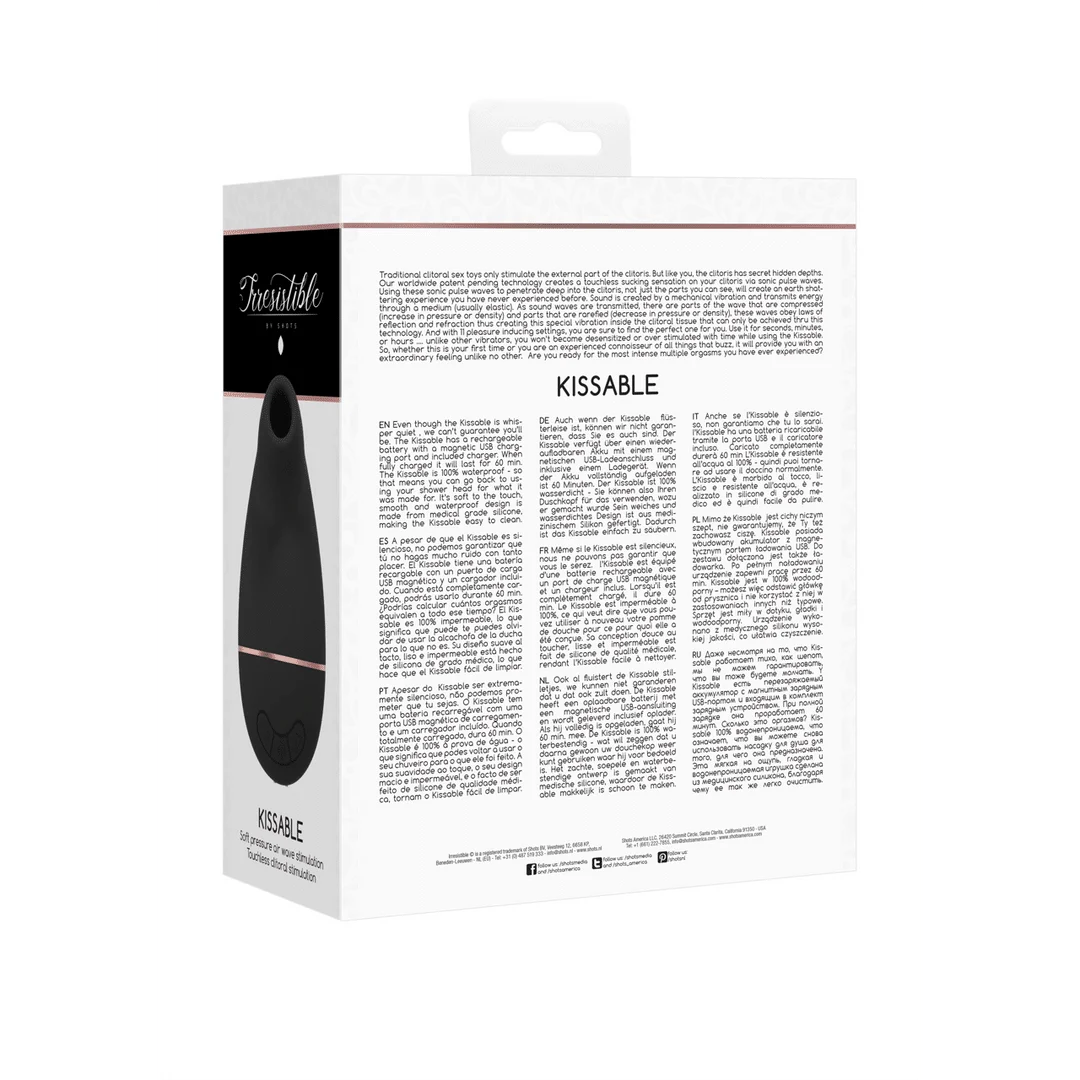 Wibrator powietrzny – stymulator łechtaczki – Kissable – wibrator ssący Irresistible by Shots - obrazek 2