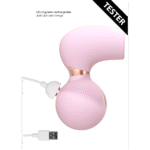 Wibrator do łechtaczki z 10 poziomami intensywności, nieodparty, niezwyciężony, różowy tester Irresistible by Shots - obrazek 4