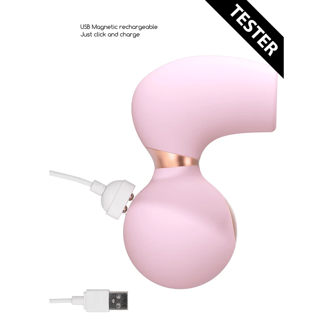Wibrator do łechtaczki z 10 poziomami intensywności, nieodparty, niezwyciężony, różowy tester Irresistible by Shots - obrazek 4
