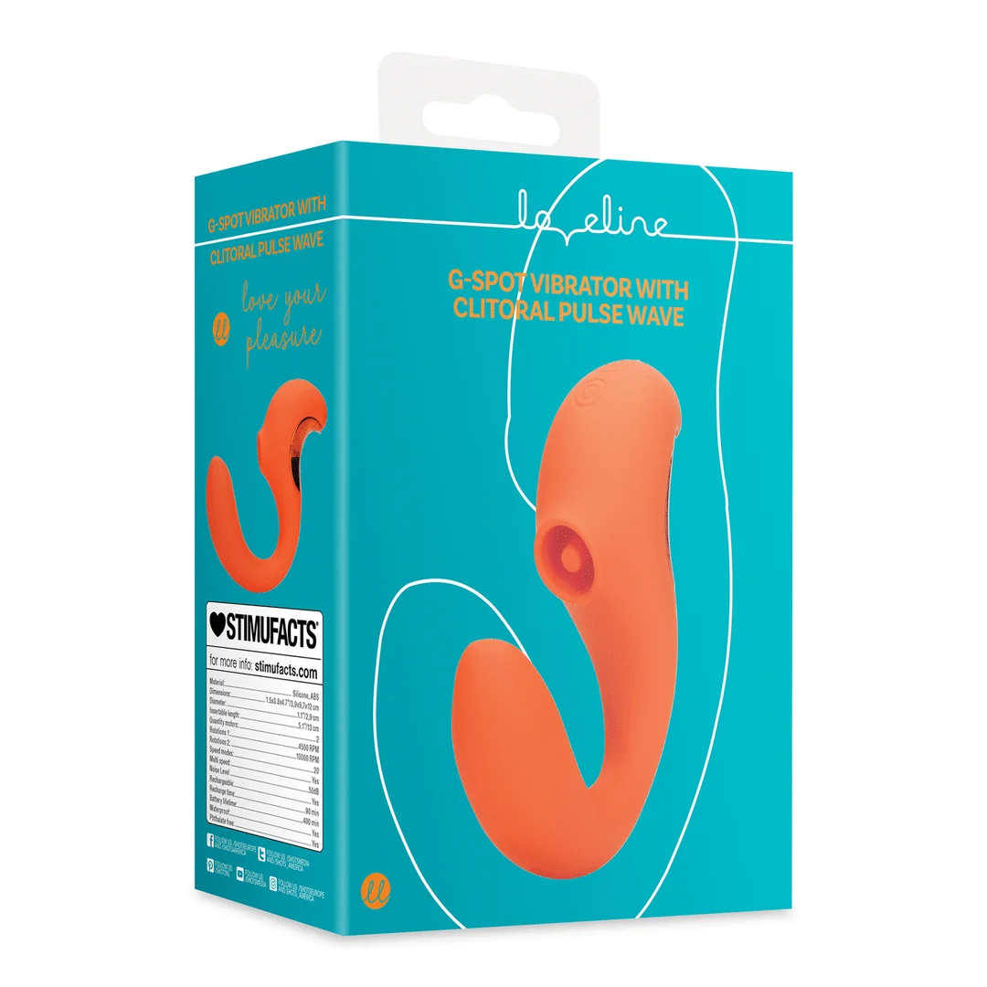 Wibrator ciśnieniowy – Wibrator punktu G – Wibrator punktu G z falami pulsacyjnymi dla łechtaczki – Untamed Orange Loveline by Shots - obrazek 1
