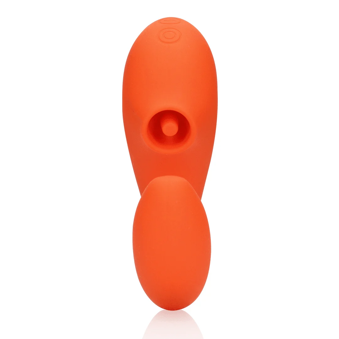 Wibrator ciśnieniowy – Wibrator punktu G – Wibrator punktu G z falami pulsacyjnymi dla łechtaczki – Untamed Orange Loveline by Shots - obrazek 4