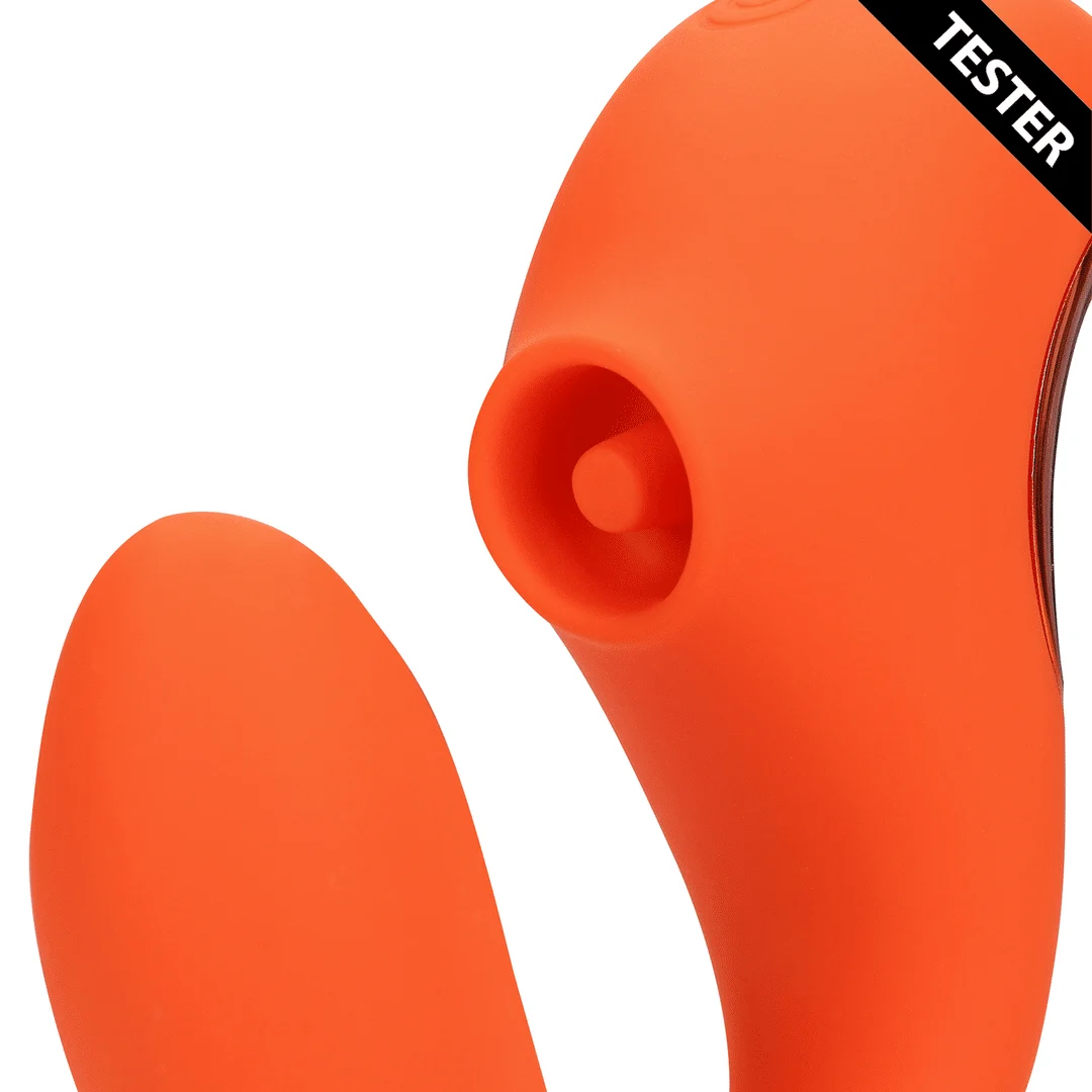 Wibrator ciśnieniowy – Wibrator punktu G – Wibrator punktu G z falami pulsacyjnymi dla łechtaczki – Untamed Orange Loveline by Shots - obrazek 10