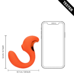Wibrator ciśnieniowy – Wibrator punktu G – Wibrator punktu G z falami pulsacyjnymi dla łechtaczki – Untamed Orange Loveline by Shots - obrazek 11