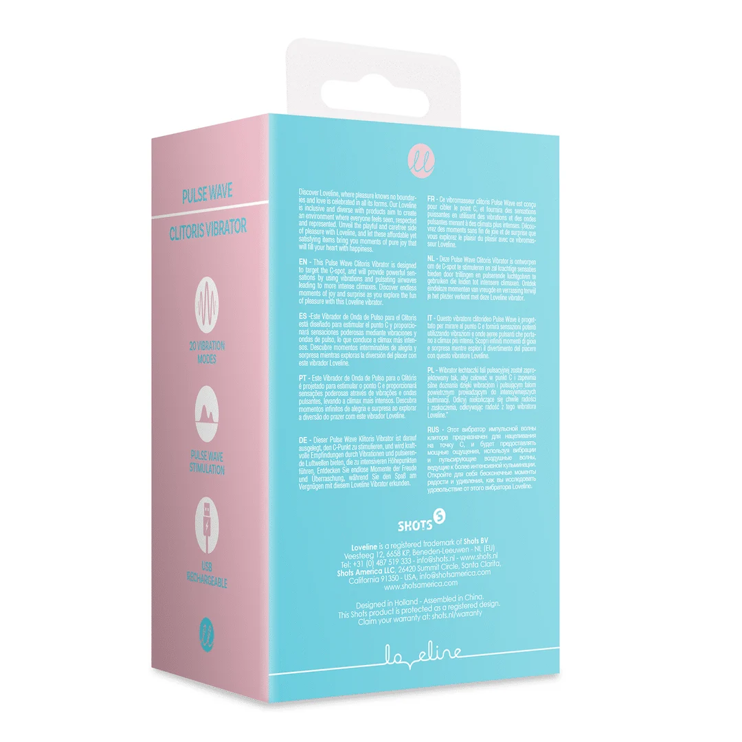 Wibrator do łechtaczki ze stymulacją falami pulsacyjnymi – Arctic Blue Loveline by Shots - obrazek 7