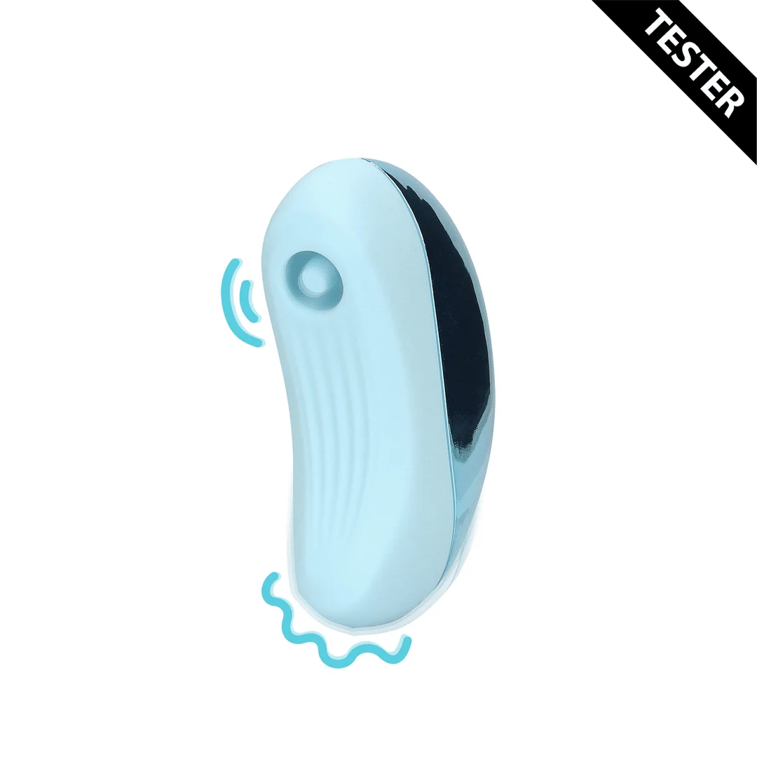 Wibrator do łechtaczki ze stymulacją falami pulsacyjnymi – Arctic Blue Loveline by Shots - obrazek 5