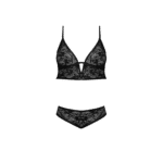 Koronkowa bralette i majtki Magic Silk, czarne, 2X - obrazek 4