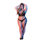 Koronkowa bralette i majtki Magic Silk, czarne, 2X - obrazek 6