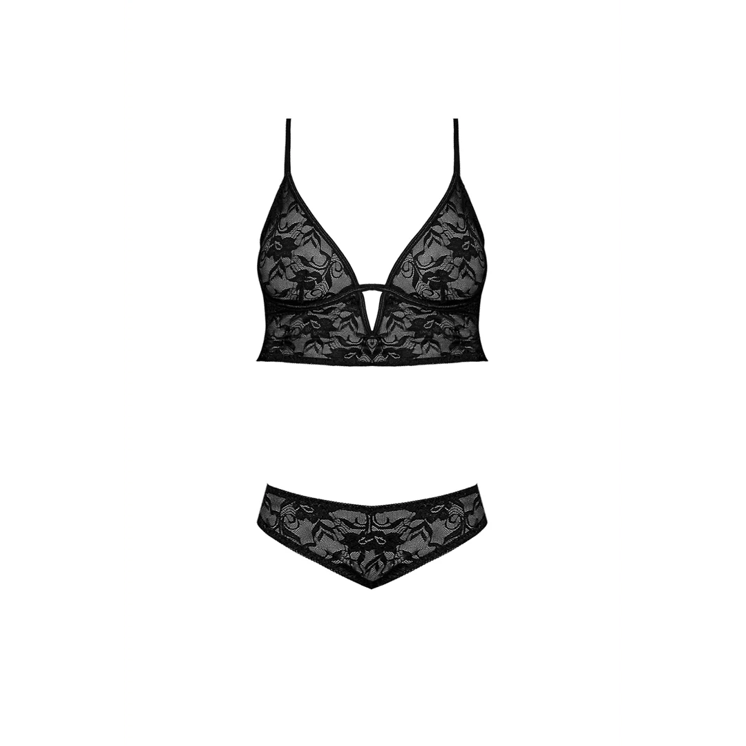 Koronkowa bralette i majtki Magic Silk, czarne, 2X - obrazek 10