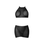 Top halter i minispódniczka Magic Silk w kropki z siateczki - obrazek 4