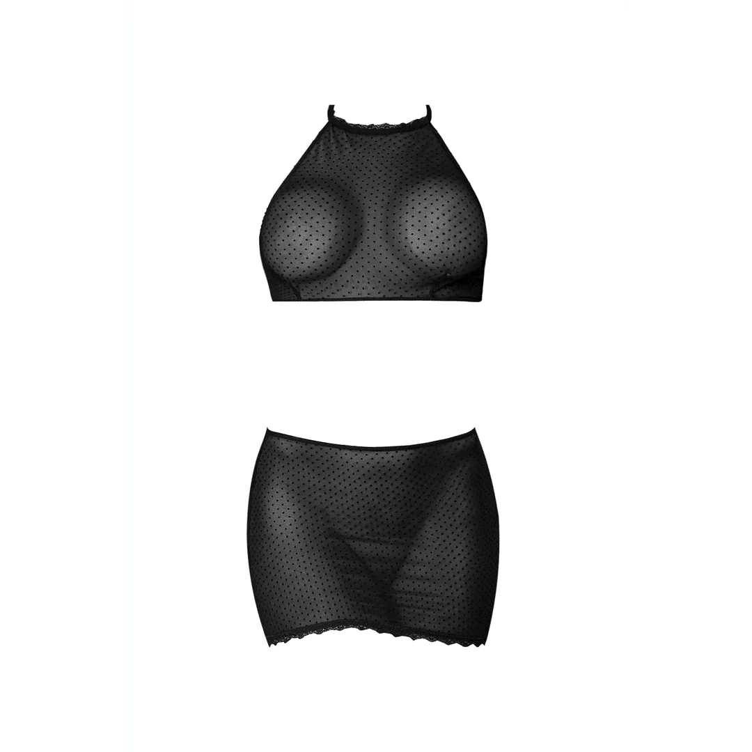 Top halter i minispódniczka Magic Silk w kropki z siateczki - obrazek 16