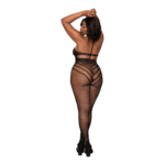 Body pończosznicze Dreamgirl z siateczki, teddy, plus size, czarne