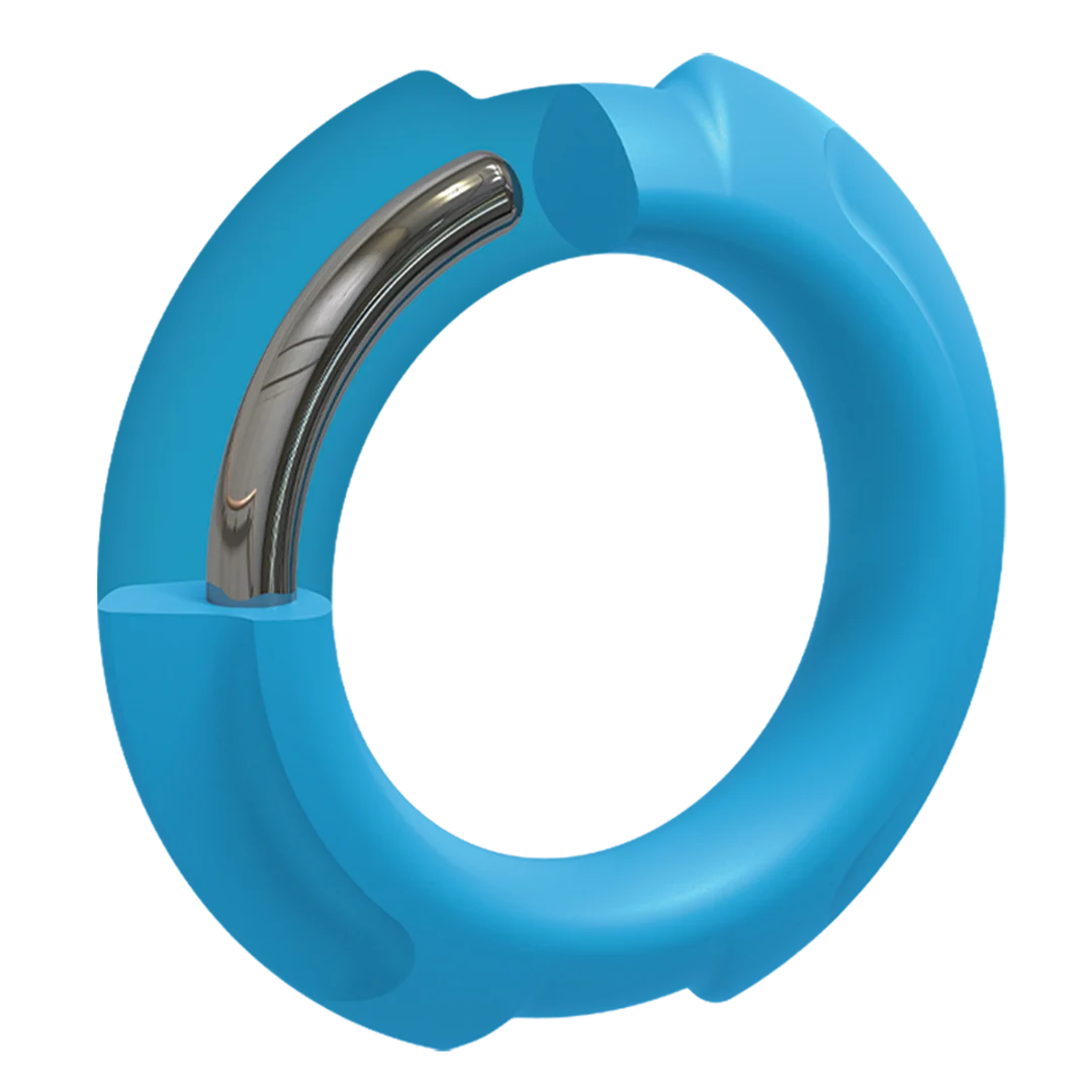 Niewibrujący pierścień na penisa z metalowym rdzeniem wewnątrz silikonu, 43 mm - obrazek 2