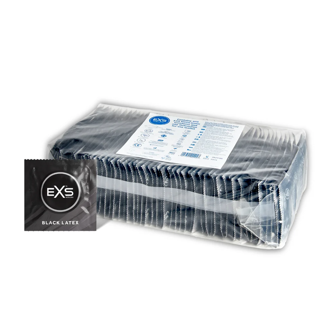 Czarne prezerwatywy lateksowe EXS Black, 100 sztuk - obrazek 3