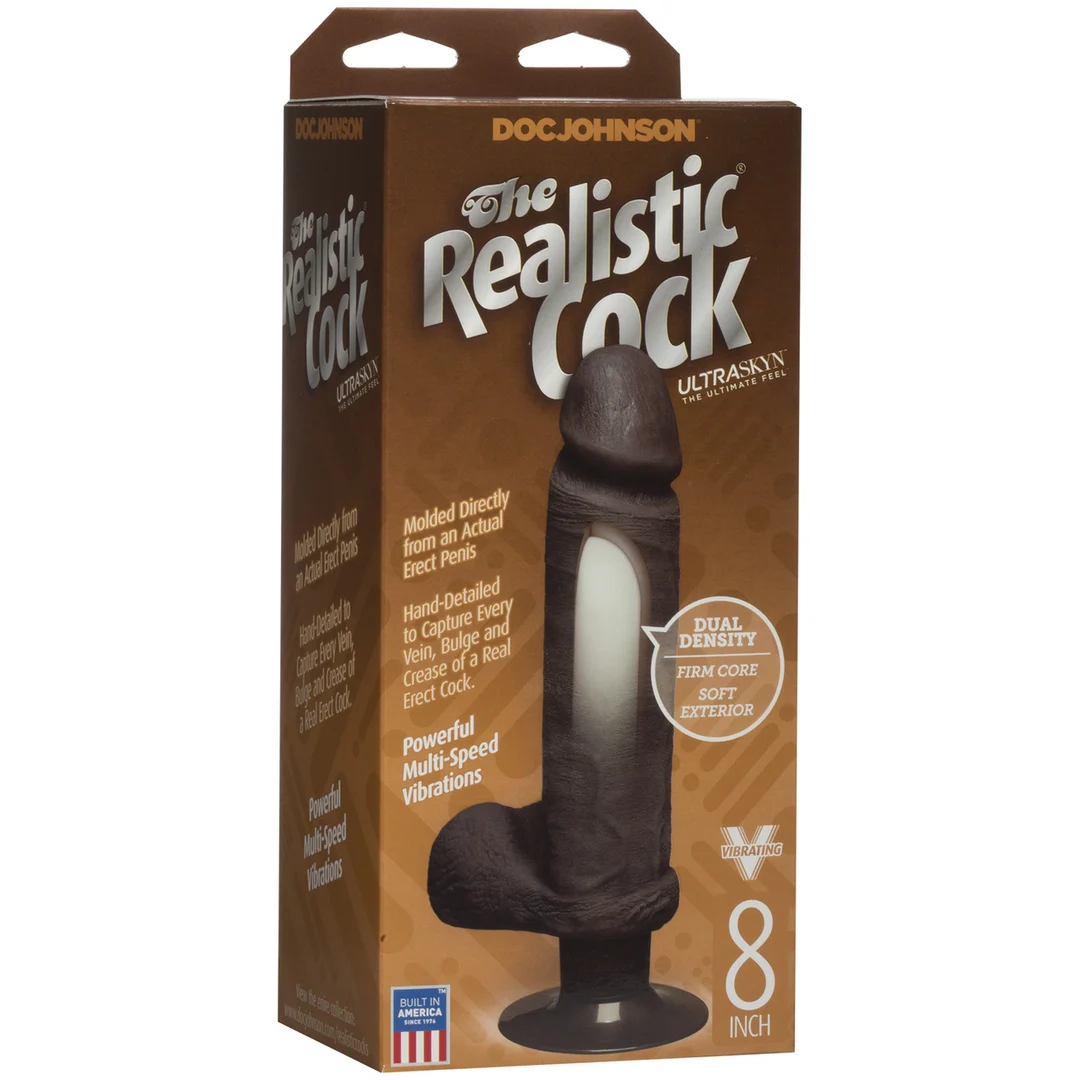 Realistyczny wibrator z podstawą z przyssawką, 8 / 20 cm, Doc Johnson - obrazek 1