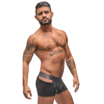 Czarne szorty Male Power Cutout - obrazek 6