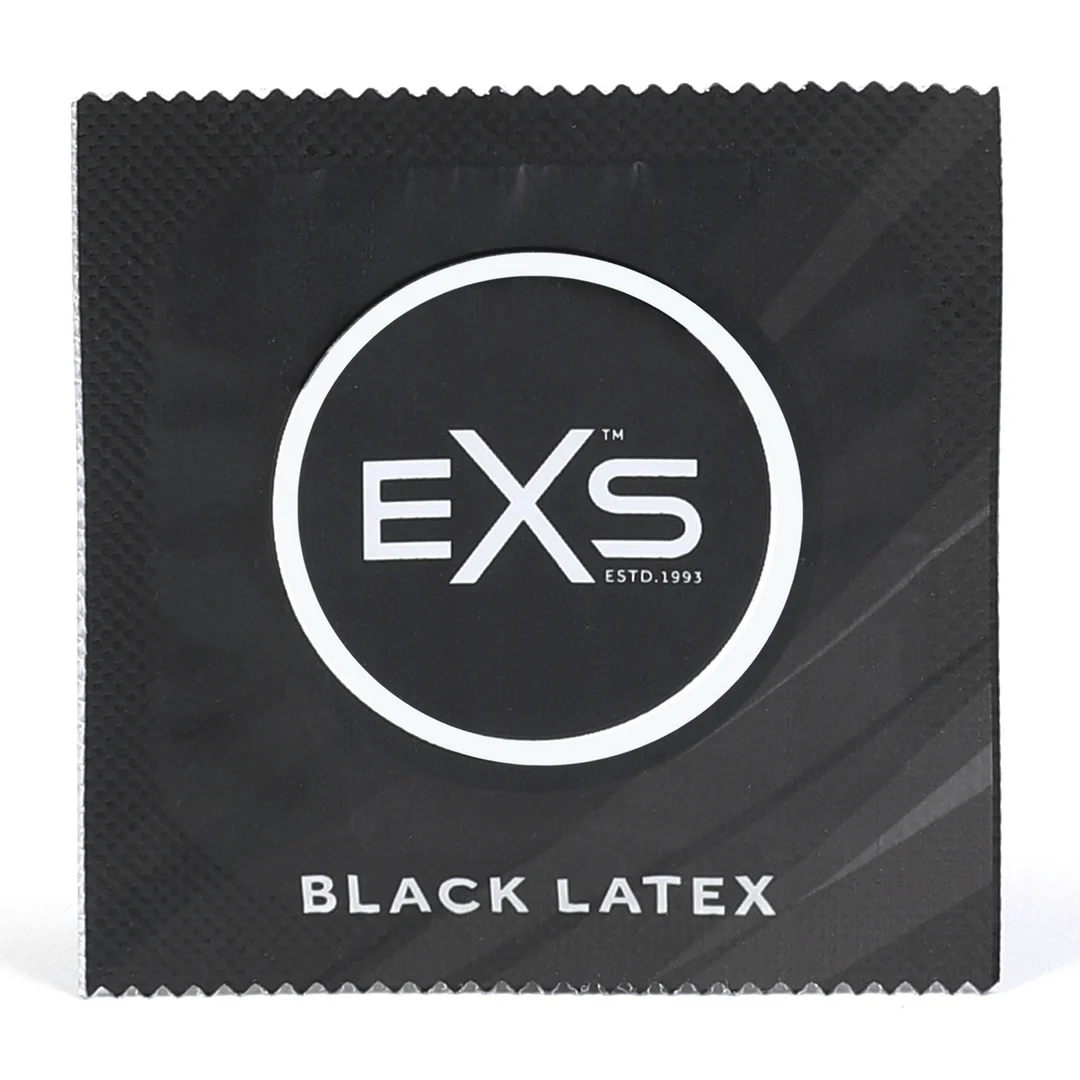 EXS Black latex condooms, 12 stuks