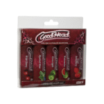 Lubrykant smakowy – zestaw 5 żeli doustnych GoodHead do seksu oralnego – wiśnia, mięta, arbuz, zielone jabłko, słodka truskawka – 5 x 1 fl oz / 30 ml – Doc Johnson