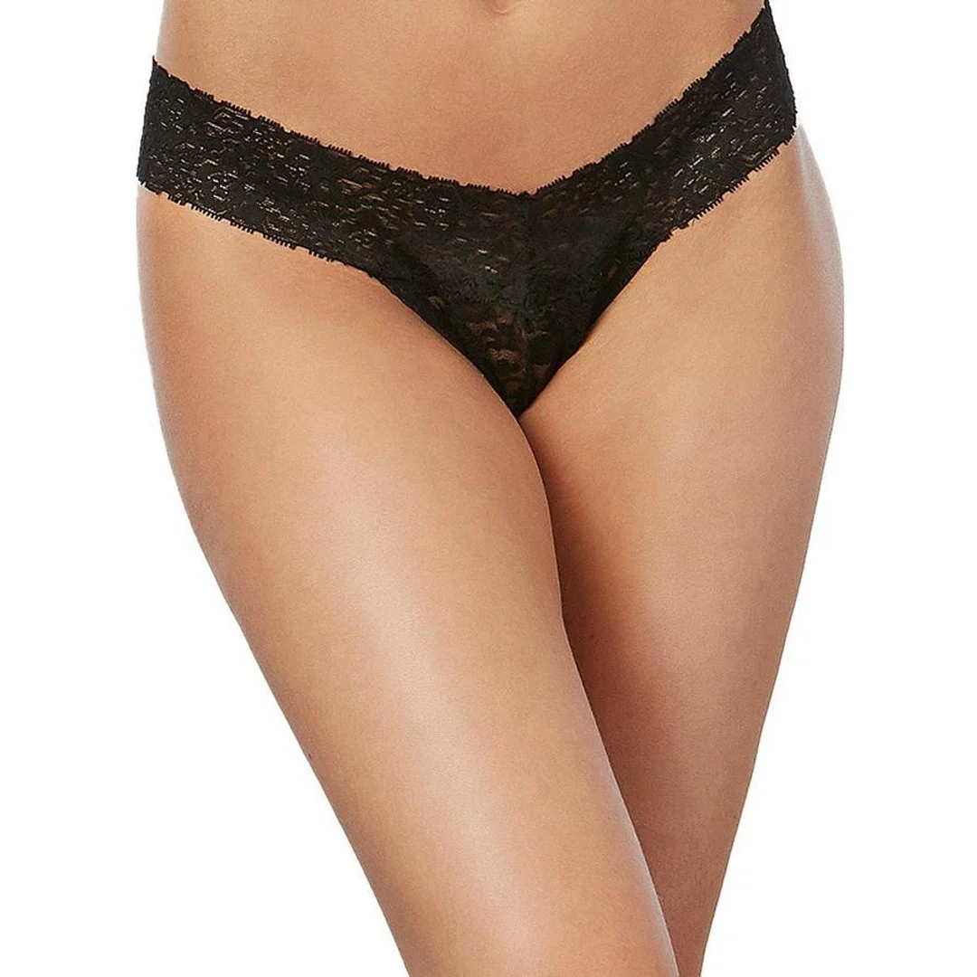 Czarne koronkowe stringi Dreamgirl - obrazek 2