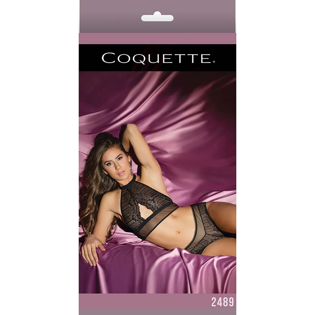 Body Coquette z kabaretki, z dekoltem halter i szortami podkreślającymi pośladki - obrazek 6