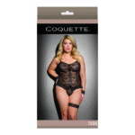 Top Coquette Cami z stringami G, czarny, plus size