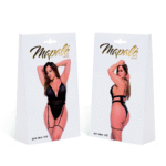 Czarne body Mapalé z siateczki i imitacji skóry - obrazek 4