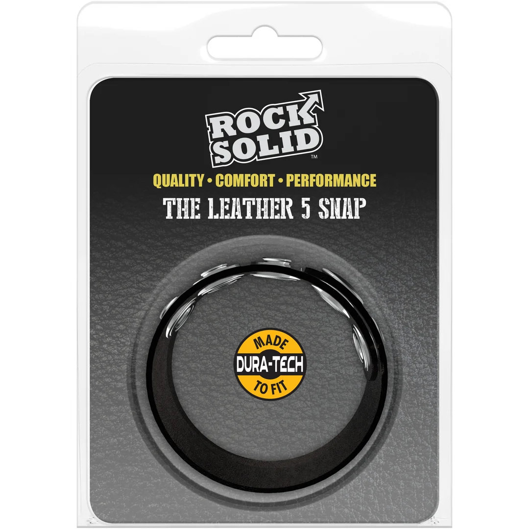 Doc Johnson The Leather 5 Snap, obrączka na penisa - obrazek 1