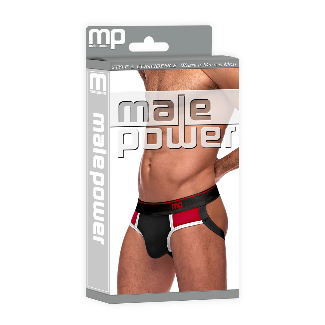 Męski jockstrap w stylu retro i sportowym, podkreślający sylwetkę – Male Power - obrazek 1