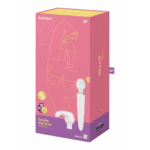 Wibrator typu wand Satisfyer sterowany aplikacją z wymiennymi nasadkami, Satisfyer, biały