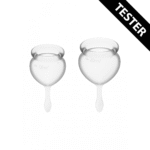 Zestaw kubeczków menstruacyjnych – silikon medyczny – 15 i 20 ml – pomarańczowy – Feel Good - obrazek 2
