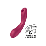 Satisfyer Podwójny wibrator z Air Pulse – czerwony - obrazek 5