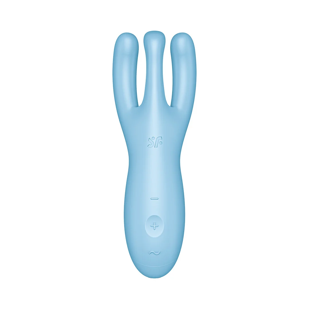 Niebieski wibrator do masażu Satisfyer Threesome 4Plus z aplikacją - obrazek 2