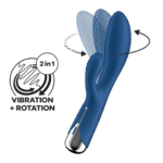 Wibrator typu rabbit Satisfyer – obrotowa główka i mocne wibracje – niebieski Satisfyer - obrazek 5