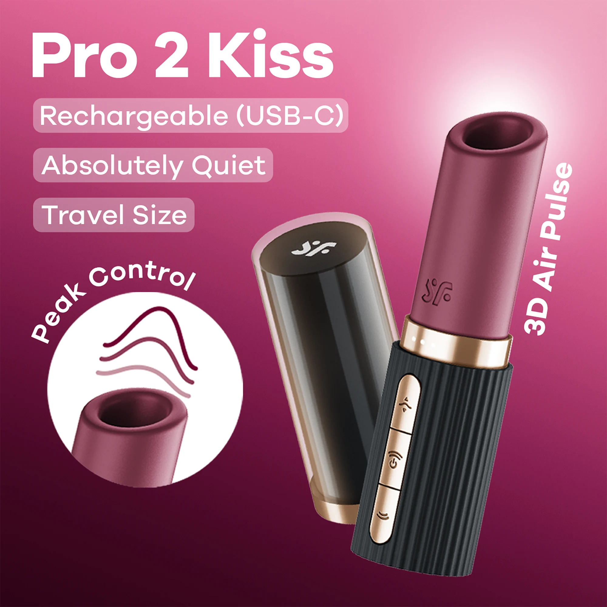 Wibrator powietrzny Satisfyer Pro 2 Kiss w kolorze fioletowym - obrazek 5