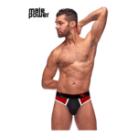 Male Power Panel Thong L/XL, czarno czerwone - obrazek 6