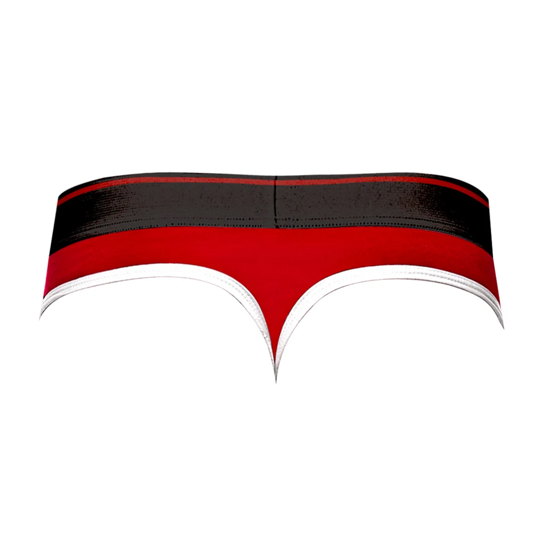 Male Power Panel Thong L/XL, czarno czerwone - obrazek 17