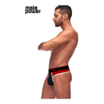 Male Power Panel Thong L/XL, czarno czerwone - obrazek 14