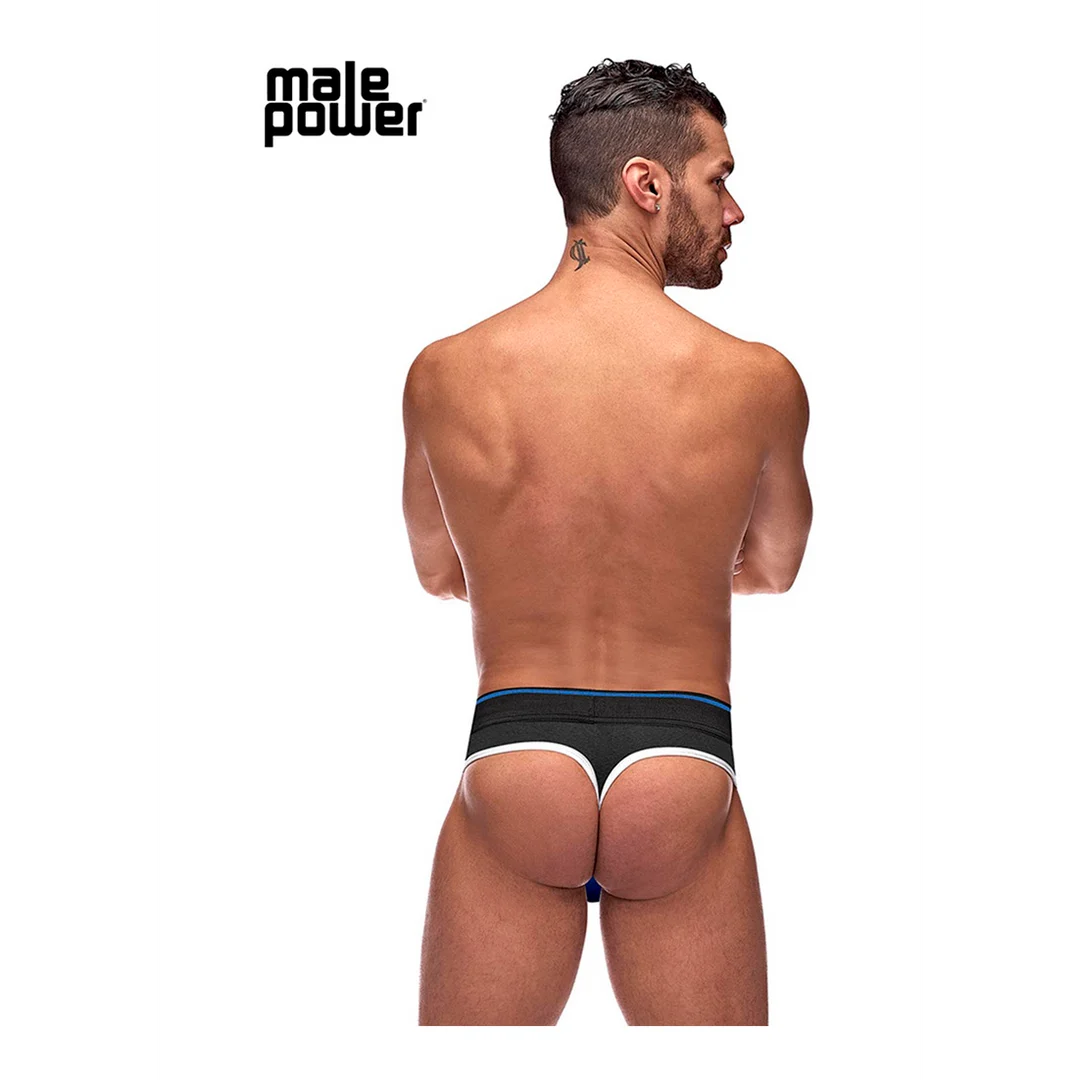 Male Power Panel Thong L/XL, czarno czerwone - obrazek 9