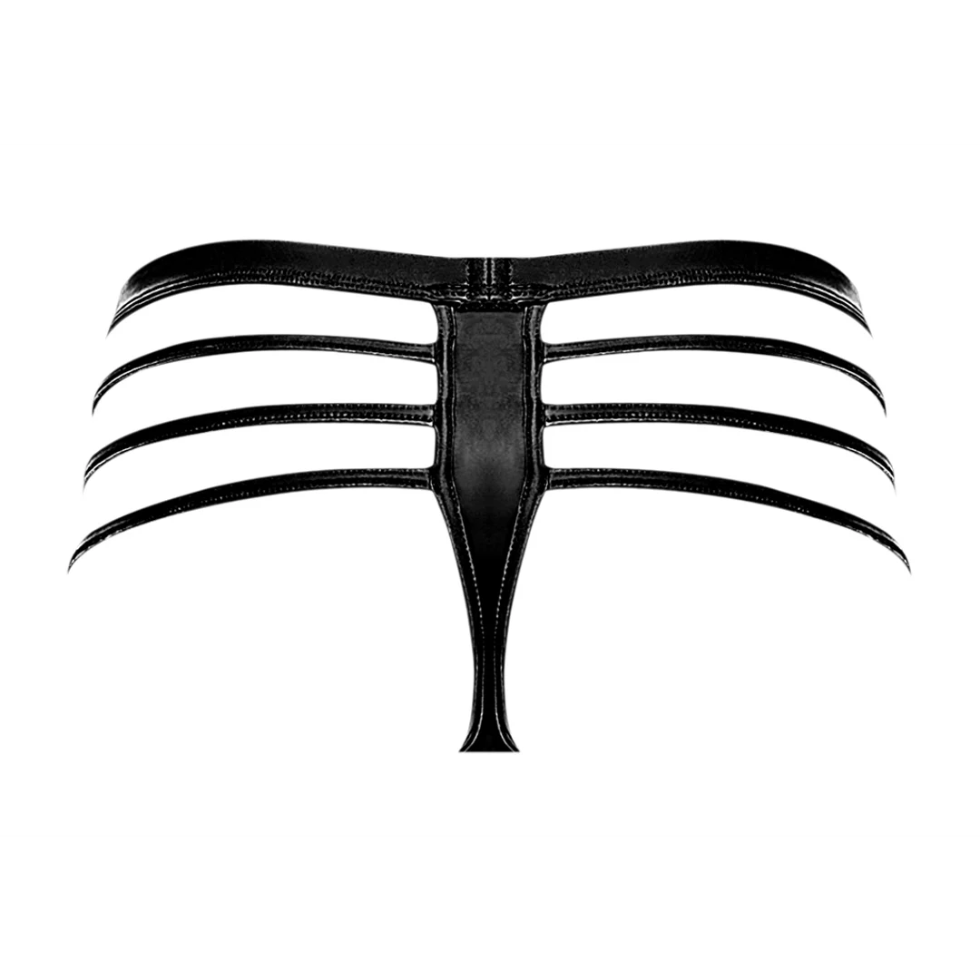 Czarne stringi Male Power Cage - obrazek 4