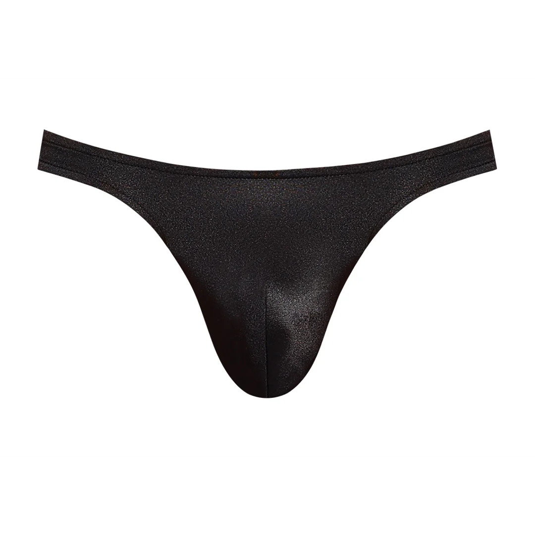 Czarne stringi Male Power Satin Spandex Bong - obrazek 4