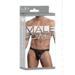 Czarne stringi Male Power Satin Spandex Bong - obrazek 7