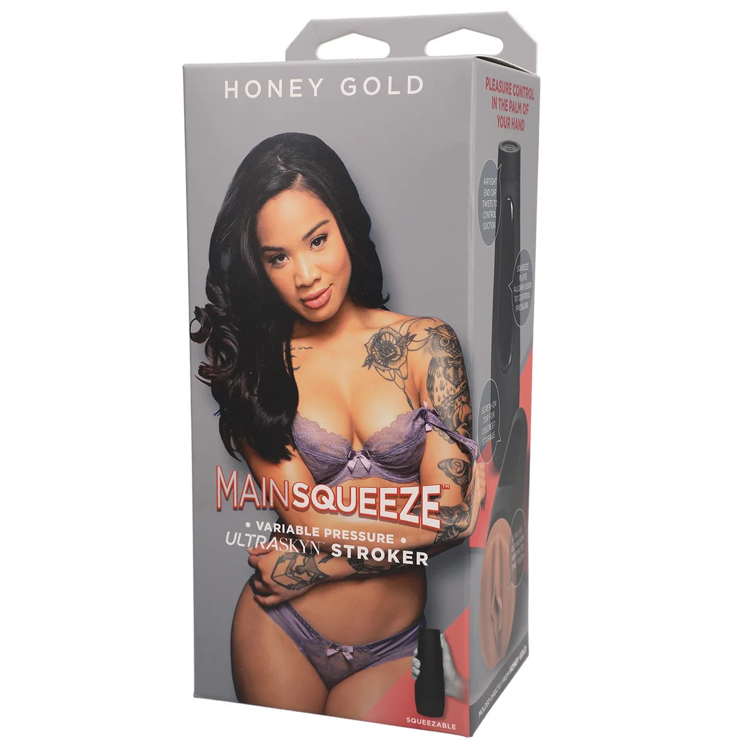 Masturbator dopochwowy z regulowaną siłą ssania, Honey Gold - obrazek 3