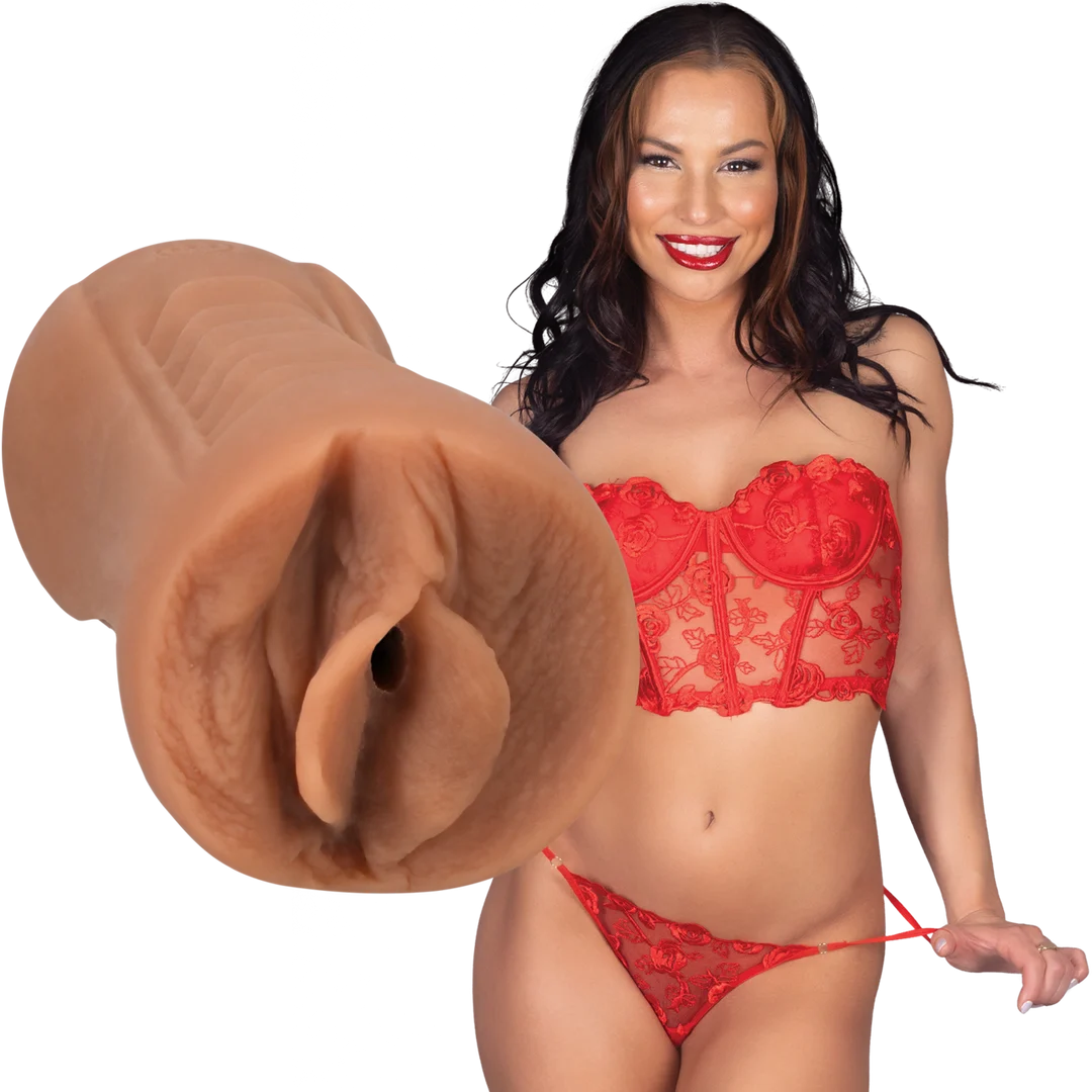 Masturbator z realistyczną teksturą – karmelowy - obrazek 5