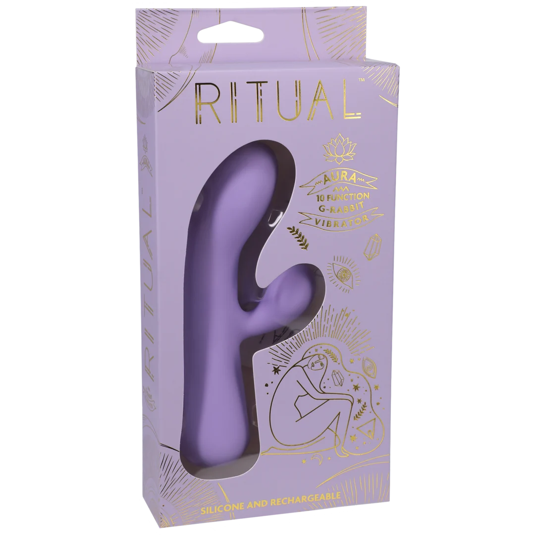 Ładowany silikonowy wibrator typu rabbit Aura - obrazek 1