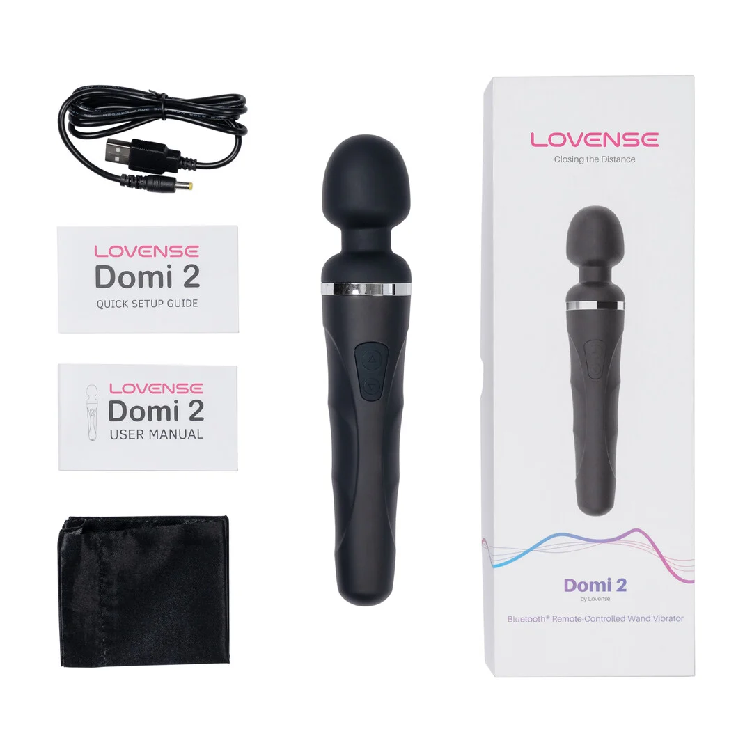 wibrator typu wand z obsługą przez aplikację Bluetooth – Lovense Domi 2 Czarny Lovense - obrazek 3