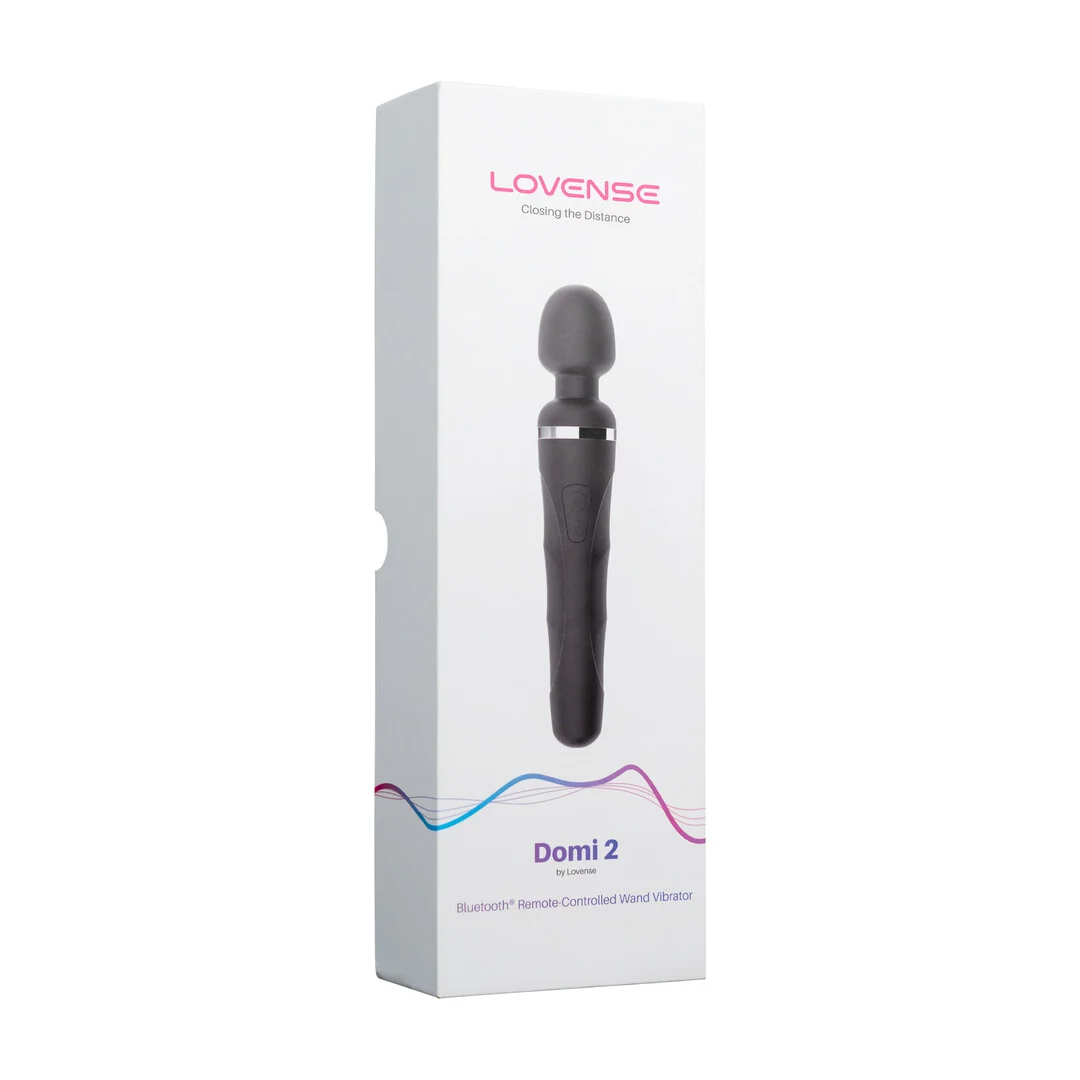 wibrator typu wand z obsługą przez aplikację Bluetooth – Lovense Domi 2 Czarny Lovense - obrazek 1