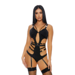 Komplet bielizny We Click z body teddy i podwiązkami - obrazek 3