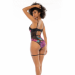 Body Mapalé z czarnym kwiatowym wzorem Dream Flowers - obrazek 10