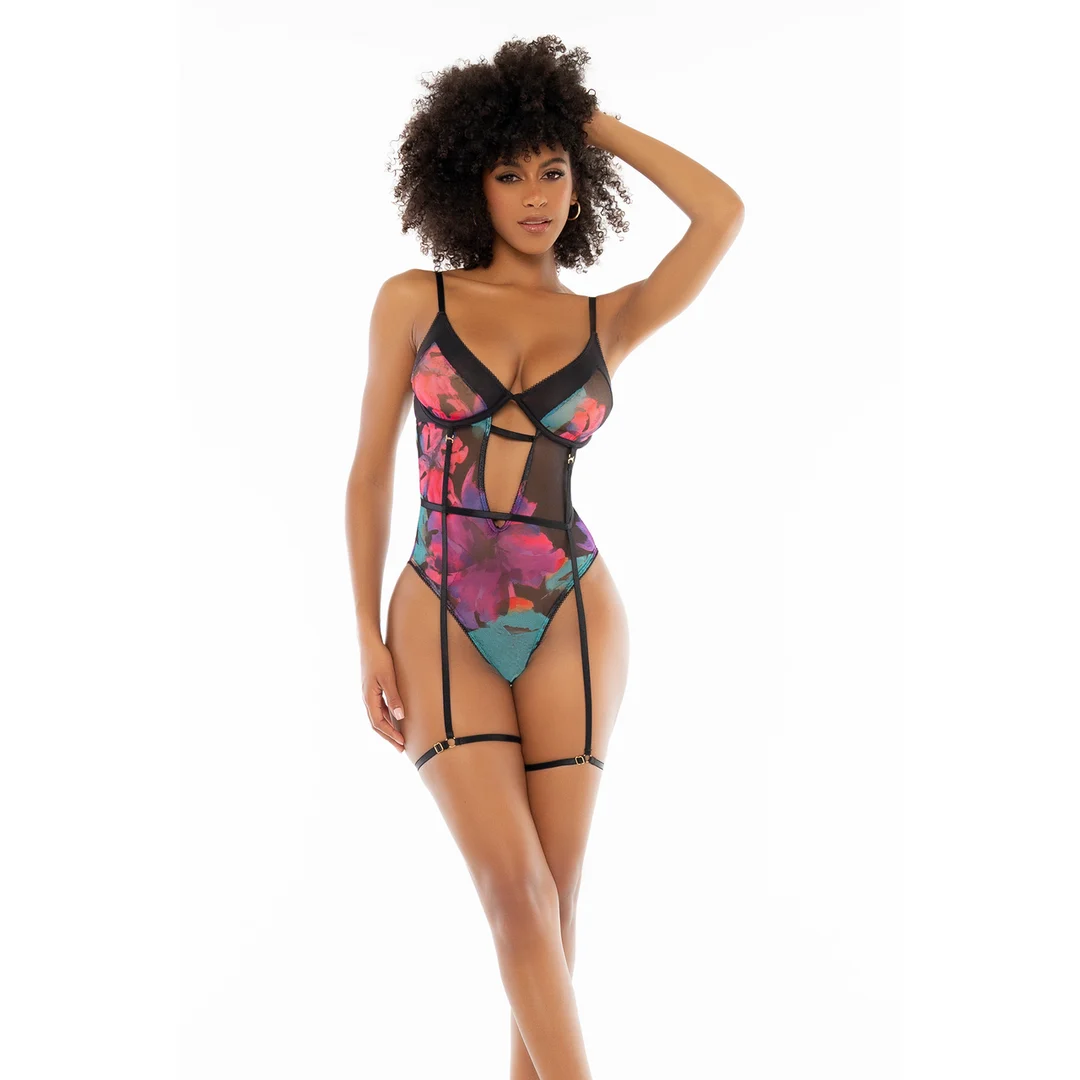 Body Mapalé z czarnym kwiatowym wzorem Dream Flowers - obrazek 16